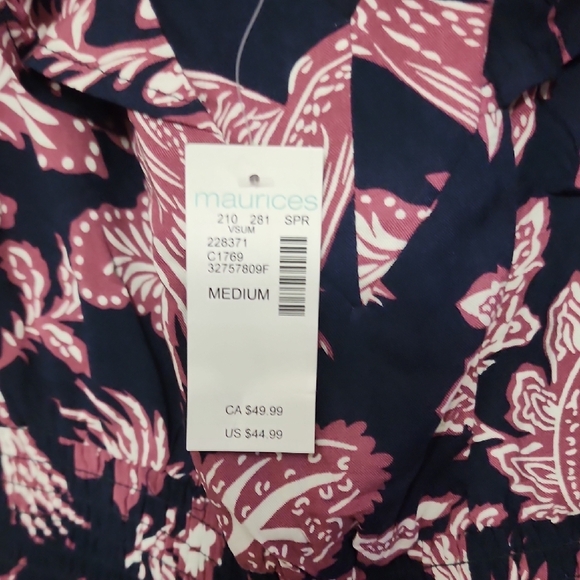 Maurices Navy and Pink Floral Midi Dress - Picture 6 of 6
